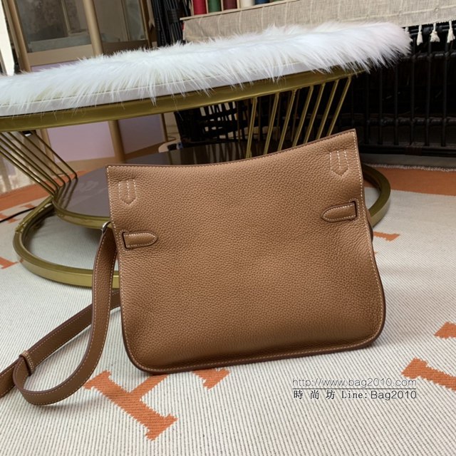 Hermes包包 愛馬仕Jypsiere吉普賽28cm 單肩斜挎愛馬仕包 土黃銀扣  tdh2031